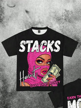 Money Letter Graphic Round Neck Short Sleeve T-Shirt